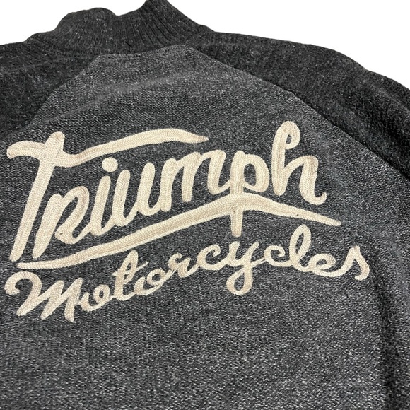 Medium vintage Triumph Motorcycles Quarter Zip - Picture 3 of 5